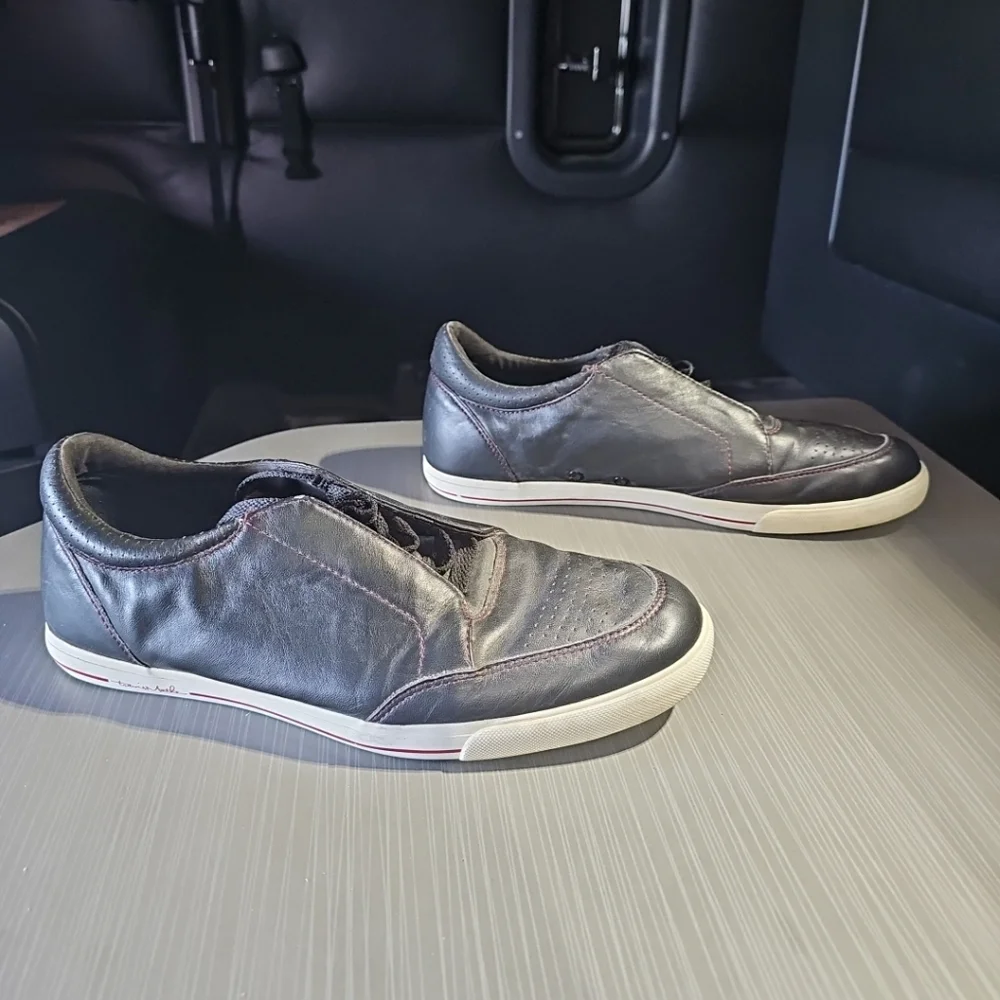Travis Mathew Croskey Black Leather Golf Shoes Men's 11 Good PreOwned‎ Condition